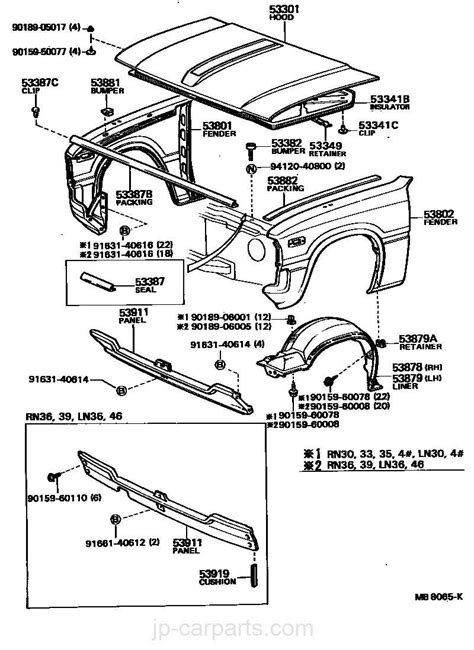 1991 toyota pickup sheet metal|1989 Toyota pickup parts diagram.